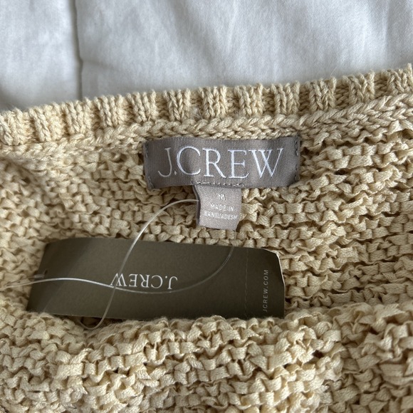 J Crew Sweater Tank Womens M Beige Basket Stitch Sleeveless Minimalist - Picture 6 of 9